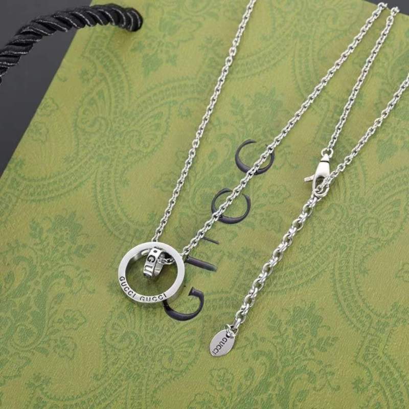 Replica Designer GUCCI Men Women Double G Double Ring Necklace