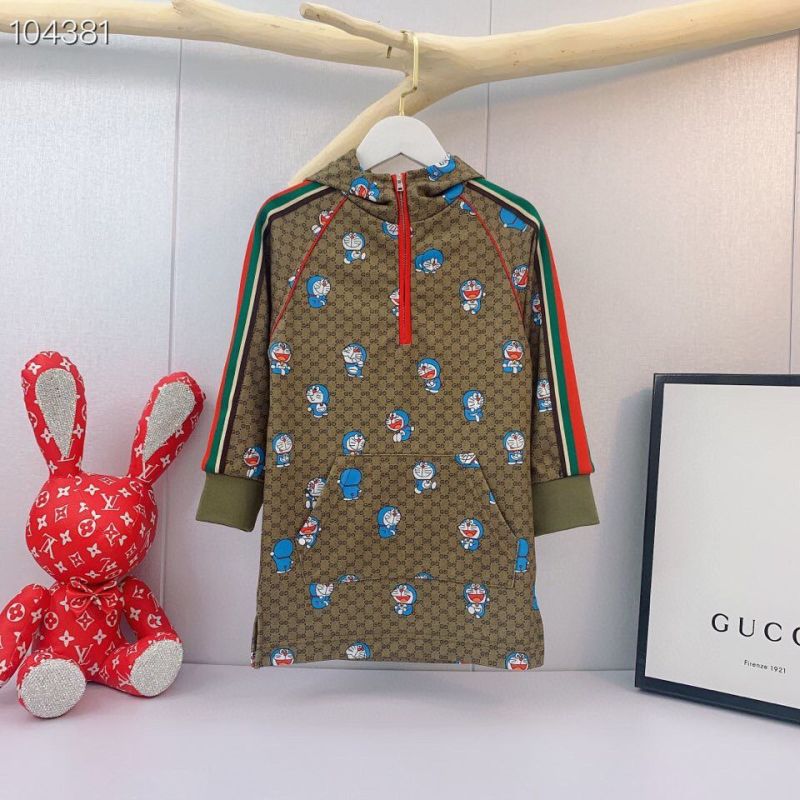Replica Designer Gucci Doraemon Print Hood Dress