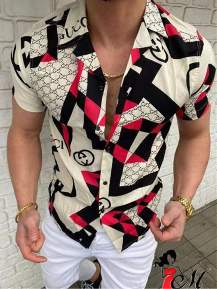 Replica Designer Gucci Fashion Cardigan Men Short Sleeve Shirt