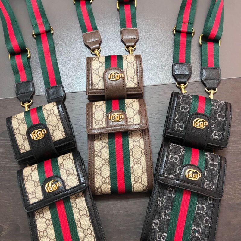 Replica Designer Gucci Gg Mini Old Flower Canvas Mobile Phone Messenger Bag