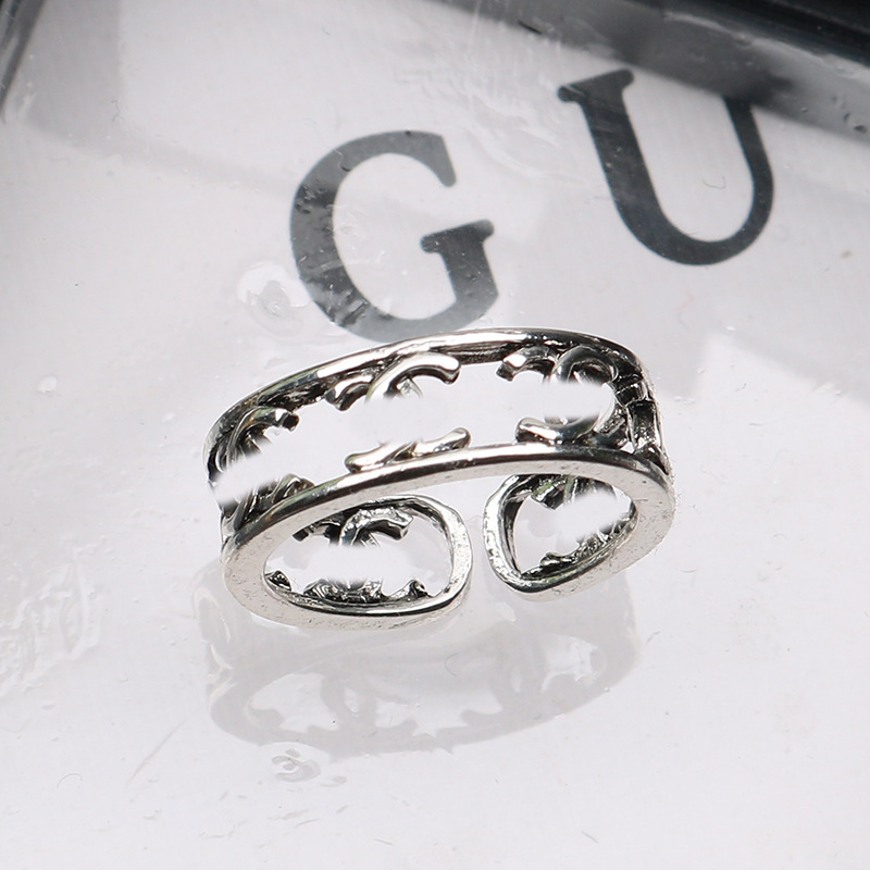 Replica Designer Gucci Hollow Letter Gold Design Opening Adjustable Ring