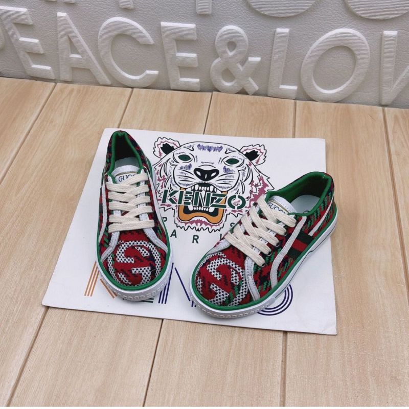Replica Designer Gucci Kids Printed Canvas Breathable Non-Slip Soft Sole Sneakers