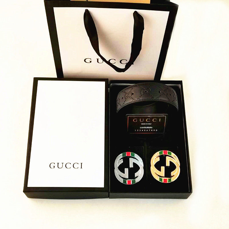 Replica Designer Gucci Leather Double Gg Belts