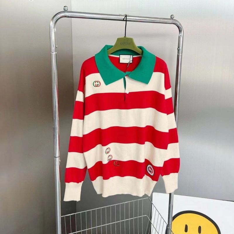 Replica Designer Gucci Long-Sleeved Polo Shirt
