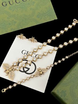 Replica Designer Gucci Retro Bee Necklace Bracelet Earrings