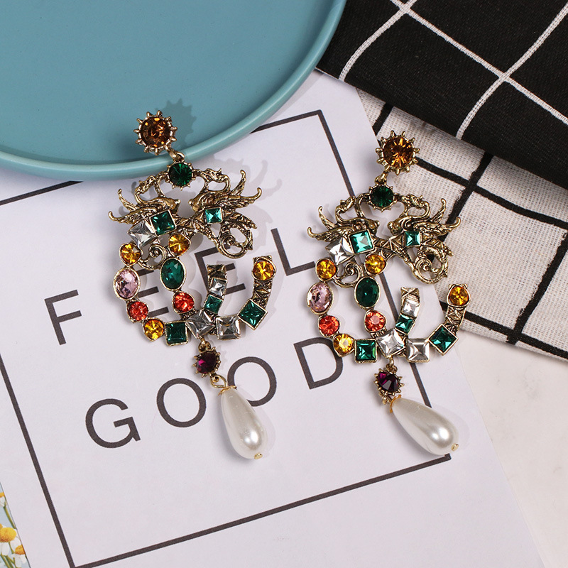 Replica Designer Gucci Retro G Bronze Earrings