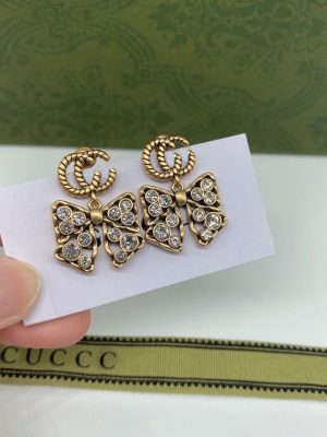 Replica Designer Gucci Retro Letter Butterfly Earrings