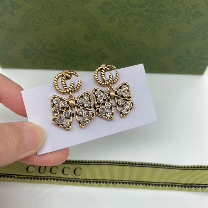 Replica Designer Gucci Retro Letter Butterfly Earrings