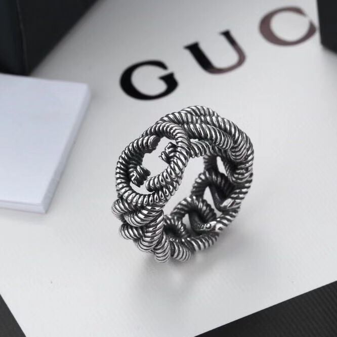 Replica Designer Gucci Retro Thread Interlocking Twist Ring