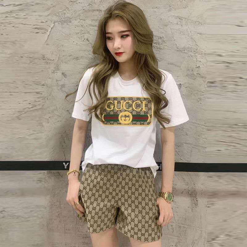 Replica Designer Gucci Short-Sleeved T-Shirt And Shorts 2pcs Set