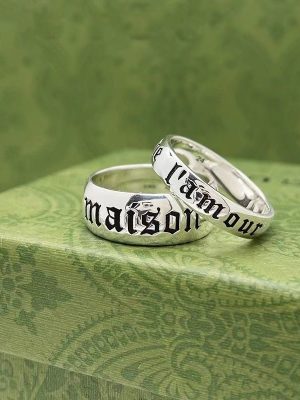 Replica Designer Gucci Silver Double G Letter Rings