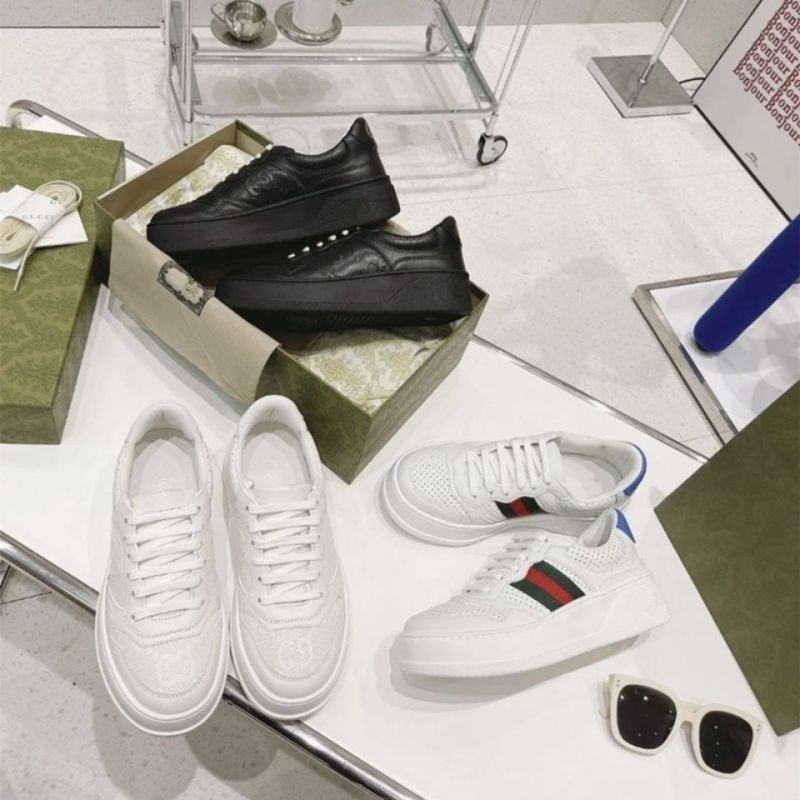 Replica Designer Gucci Thick Bottom White Shoes