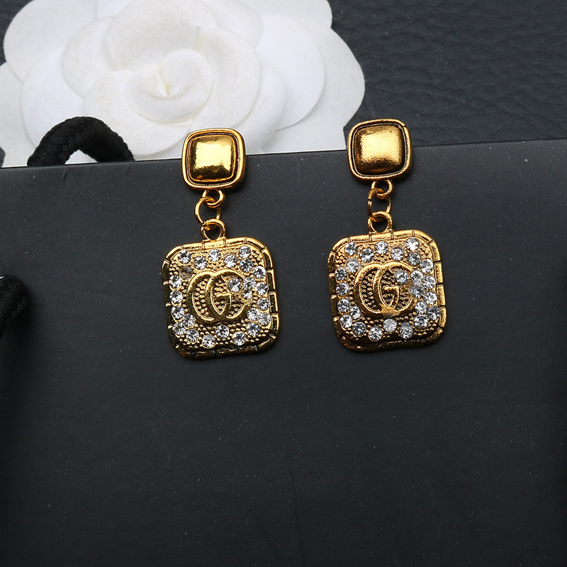 Replica Designer Gucci Women Bronze Stud Earrings