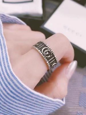 Replica Designer Gucci Women Classic Letter G Valentine's Day Gift Couple Ring