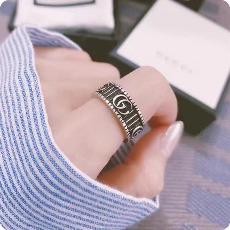 Replica Designer Gucci Women Classic Letter G Valentine's Day Gift Couple Ring