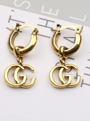 Replica Designer Gucci Women Creative Double G Fashion Simple Personality Earrings