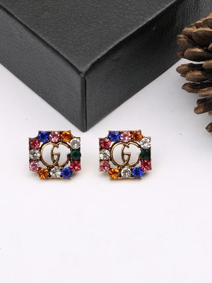 Replica Designer Gucci Women Double G Ancient Gold Earrings