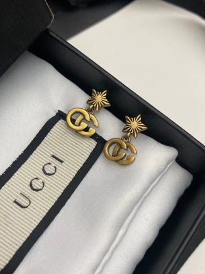 Replica Designer Gucci Women Double G Star Retro Earrings