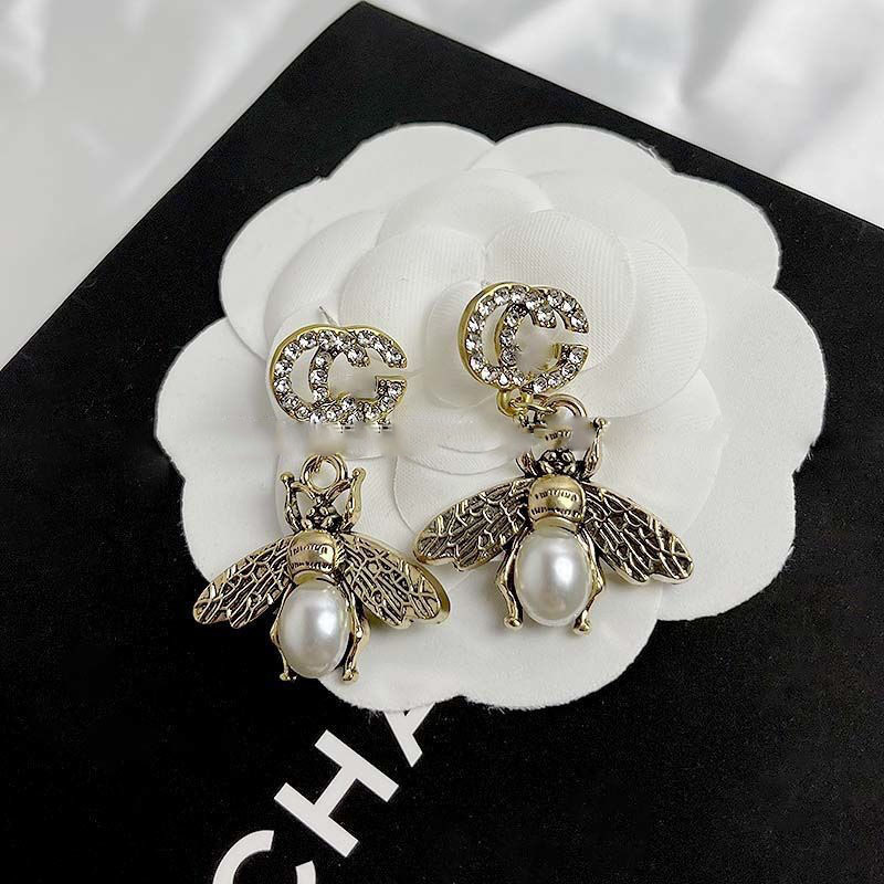 Replica Designer Gucci Women Letters Small Bee Earrings