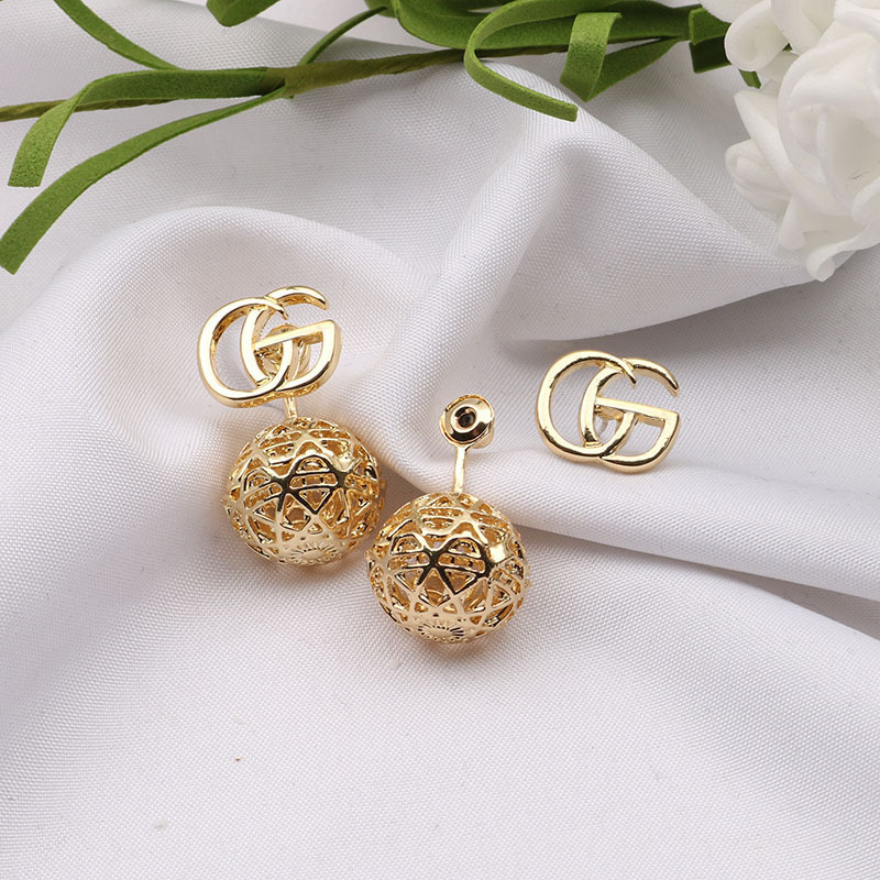 Replica Designer Gucci Women Personality Earrings Round Hollow Earrings