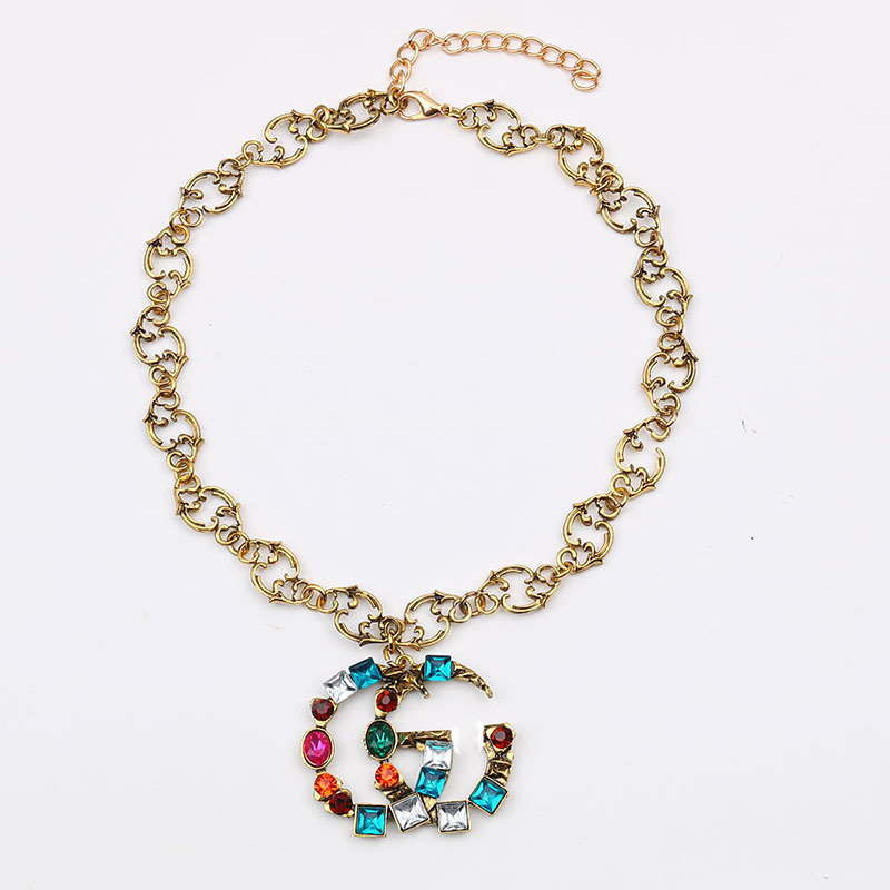 Replica Designer Gucci Women Retro G Temperament Exaggerated Bronze Necklace