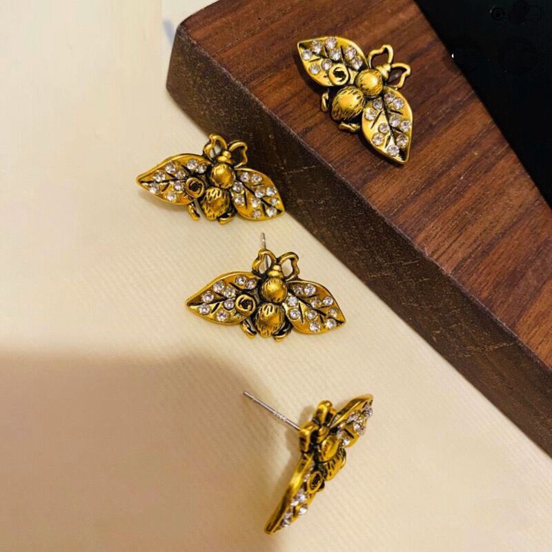 Replica Designer Gucci Women Retro Gold Bee Earrings