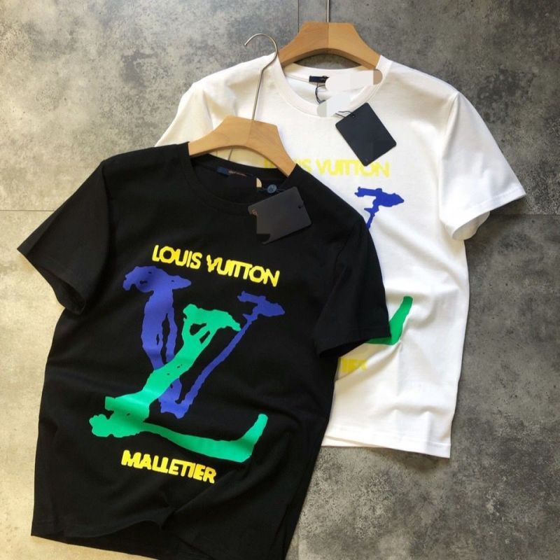 Replica Designer Louis Vuitton Casual Letter Print Short Sleeve T-Shirt