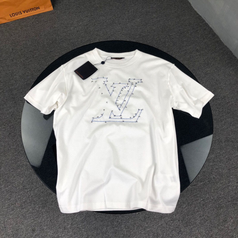 Replica Designer Louis Vuitton Fashion Letter Print Crew Neck Short Sleeve T-Shirt