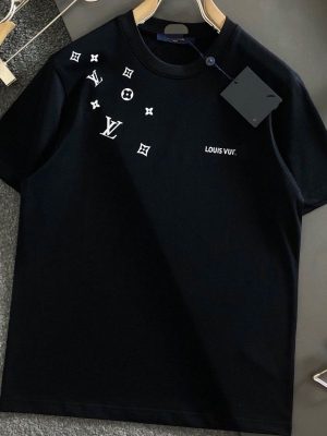 Replica Designer Louis Vuitton Fashion Letter Print Short Sleeve T-Shirt