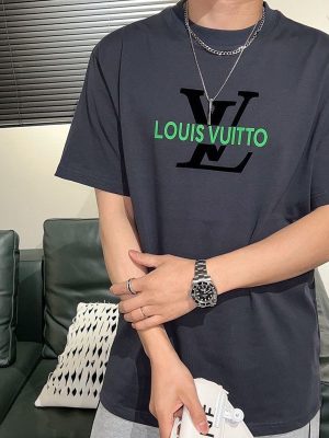 Replica Designer Louis Vuitton Fashion Letter Print Short Sleeve T-Shirt