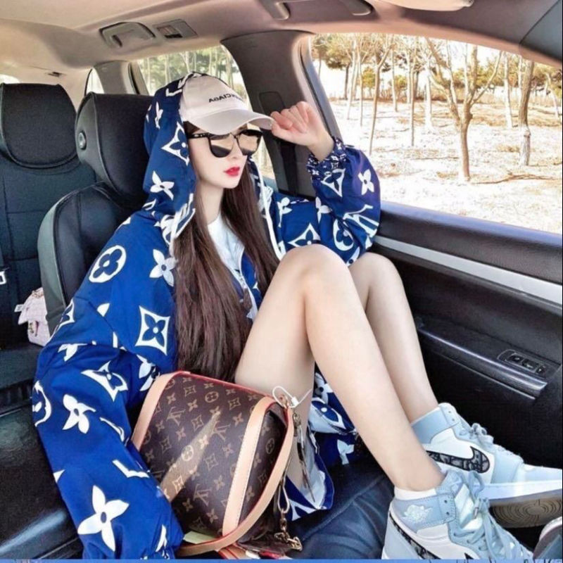 Replica Designer Louis Vuitton Fashion Letter Print Thin Coat And Shorts Two-Piece Set