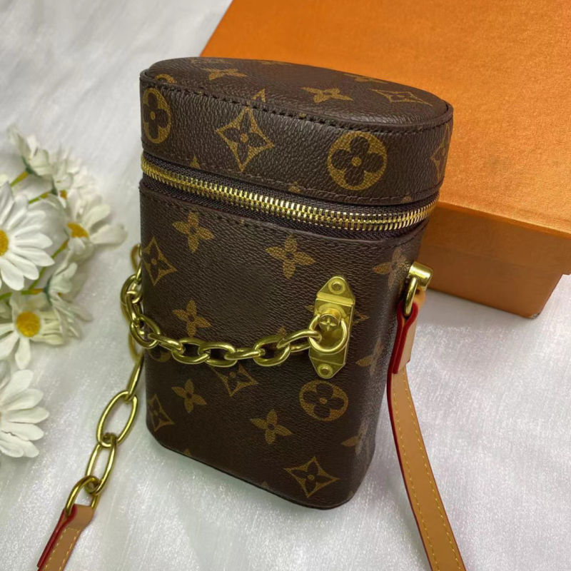 Replica Designer Louis Vuitton Fashion Print Zip Metal Chain Shoulder Bag