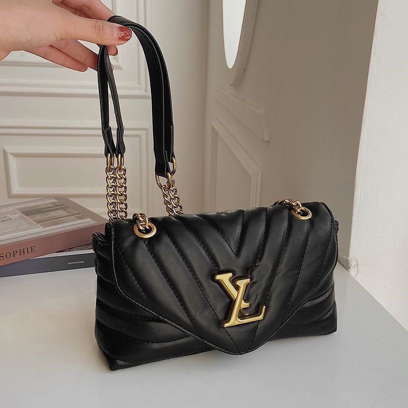 Replica Designer Louis Vuitton Fashion Solid Color Metal Letter Shoulder Bag
