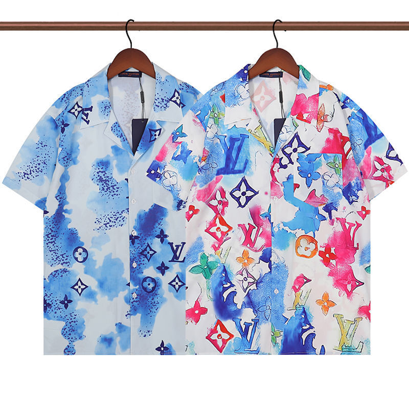 Replica Designer Louis Vuitton Fashion Tie Dye Print Short Sleeve Shirt