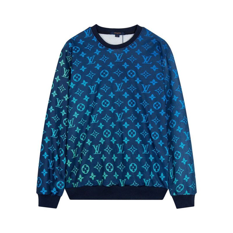 Replica Designer Louis Vuitton Loose Gradient Old Flower Print Men Round Neck Long-Sleeve Sweater