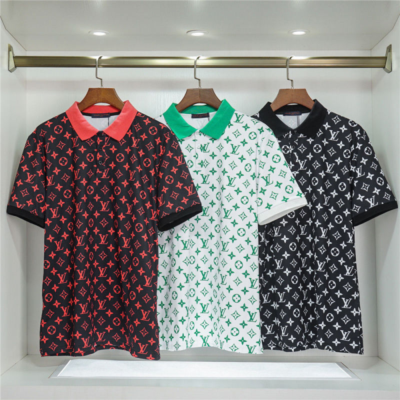 Replica Designer Louis Vuitton Men Casual Short Sleeve Polo Shirt