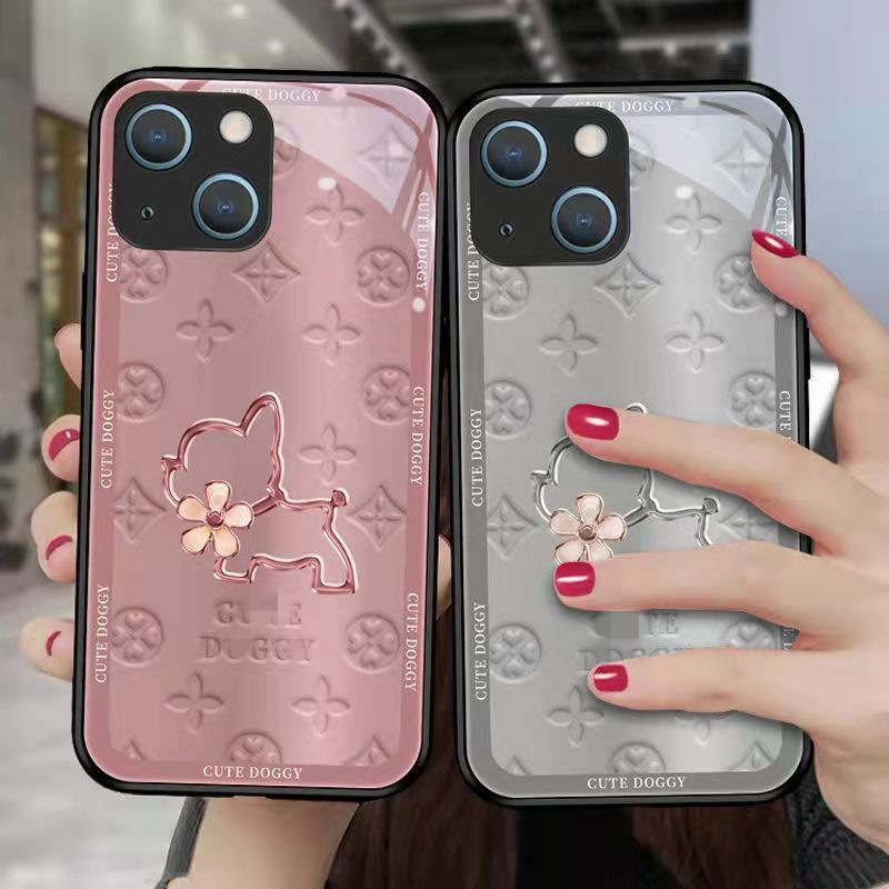 Replica Designer Louis Vuitton Simple Patterned Glass Phone Case
