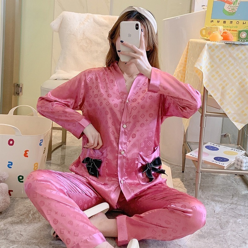 Replica Designer Louis Vuitton Women Casual Cardigan Long Sleeve Homewear Suit