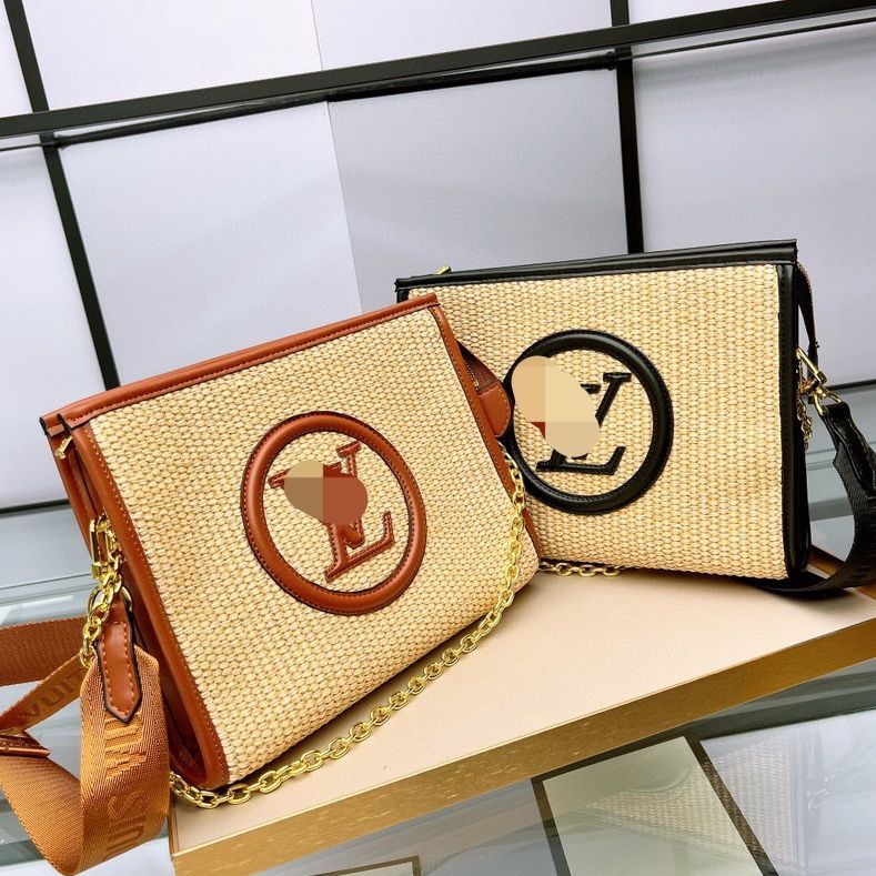 Replica Designer Louis Vuitton Women Fashion Woven Solid Color Letter Embroidery Handbag