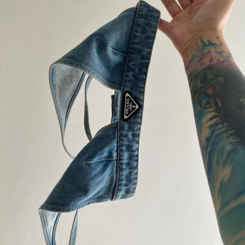 Replica Designer Prada Herbst und Sommer beliebte Frauen Mode Denim Weste