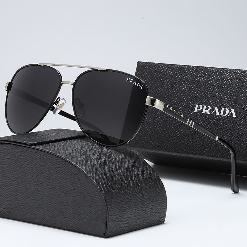 Replica Designer Prada Fashion Metal Oval Frame Sunglasses
