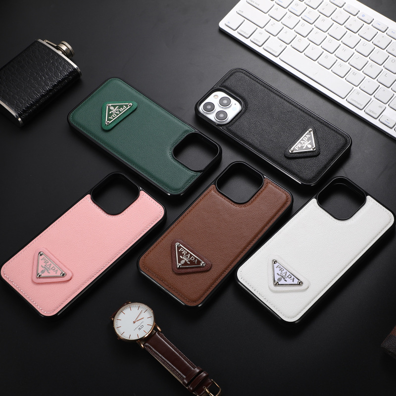 Replica Designer Prada Simple Imitation Leather Mobile Phone Protective Case