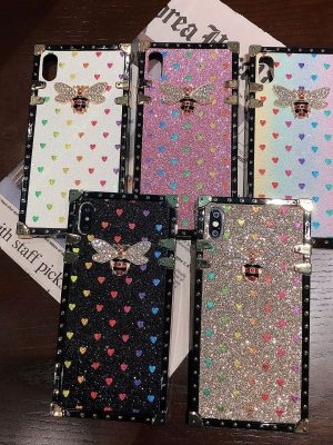 Replica Designer Simple Bee Heart Pattern Shockproof Mobile Phone Case