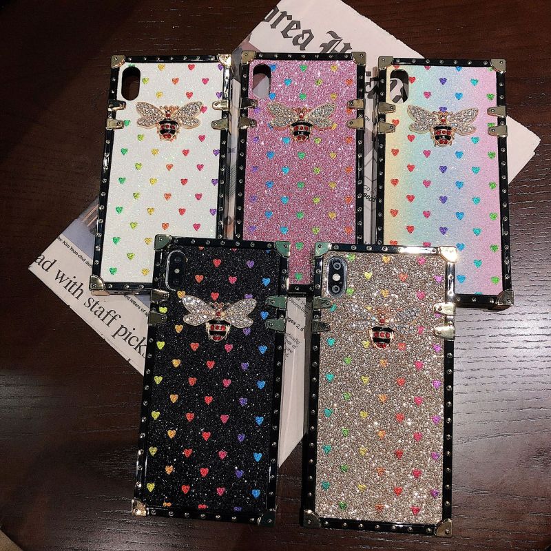 Replica Designer Simple Bee Heart Pattern Shockproof Mobile Phone Case
