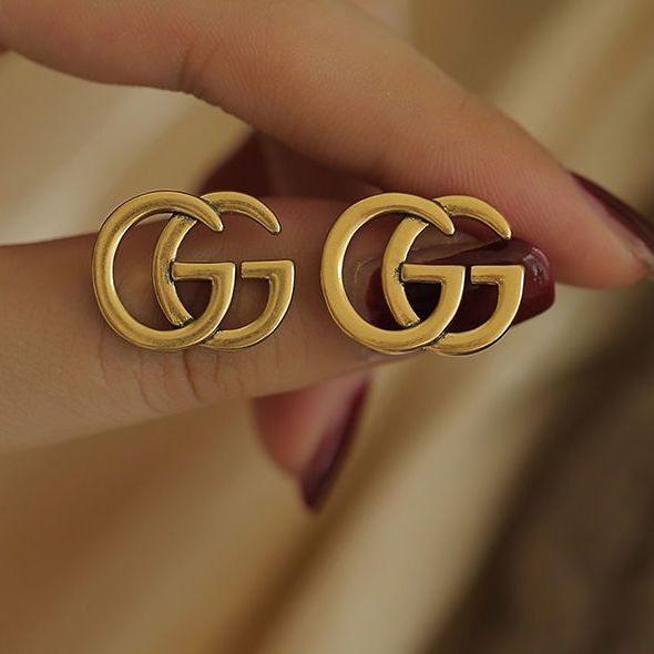 Replica Designer Women Double G Letter 925 Silver Stud Earrings