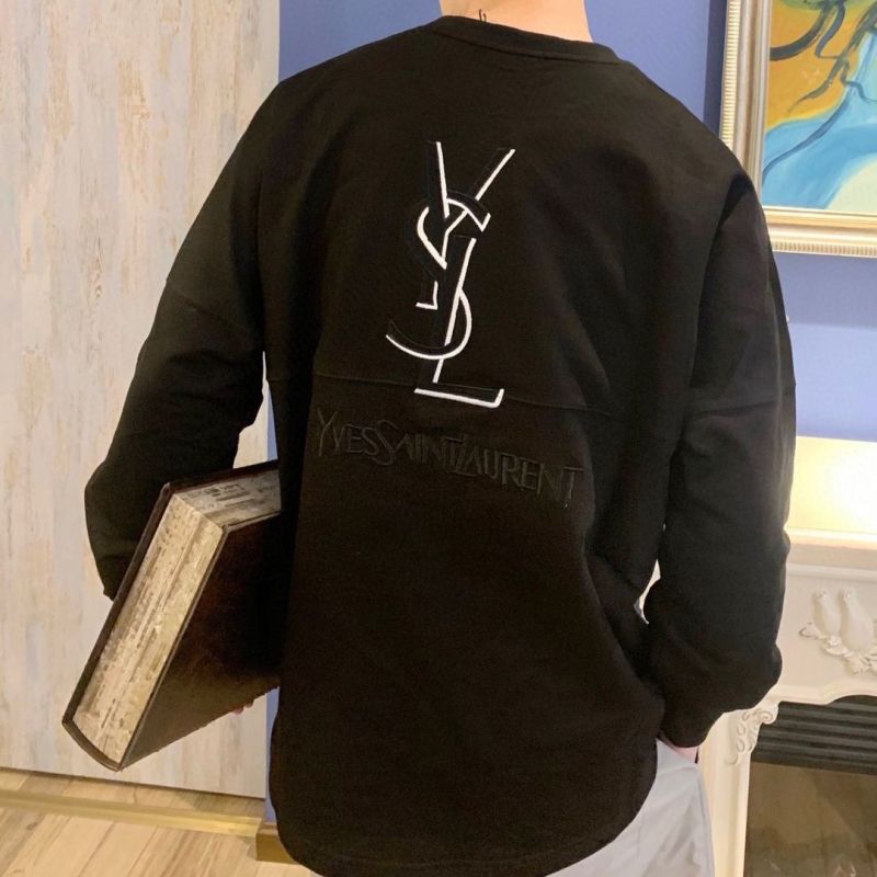 Replica Designer YSL Couple Letter Embroidery Long-Sleeved Sweater Tops