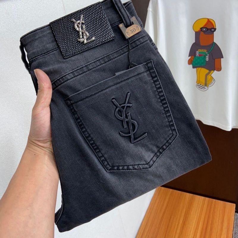 Replica Designer YSL Men'S Stylish Letter Print Jeans