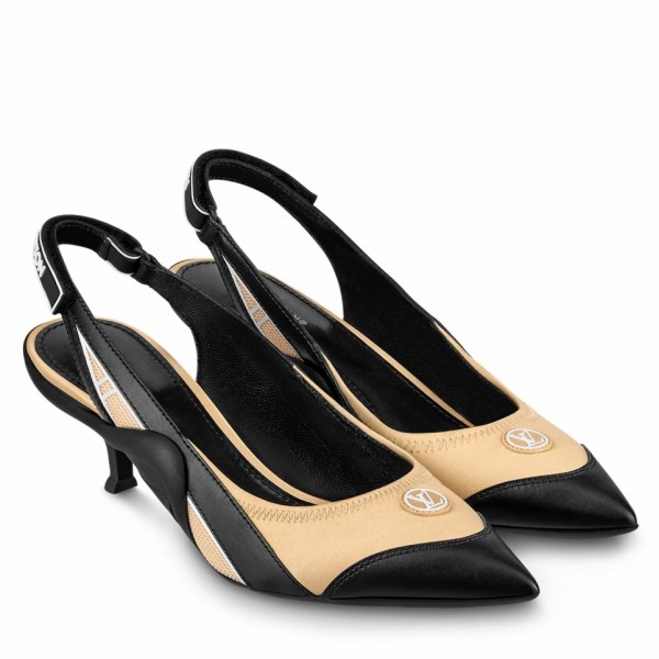 Replica Louis Vuitton Archlight Slingback Pumps In Beige Satin For Sale