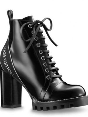 Replica Louis Vuitton Black Leather Star Trail Ankle Boot For Sale